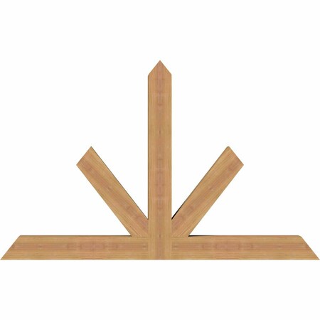 Ekena Millwork Saratoga Timber Gable Bracket, Western Red Cedar, 48"W x 30"H x 3 1/2"D x 3 1/2"F, 15/12 Pitch GBW048X30X0404SAR00SWR